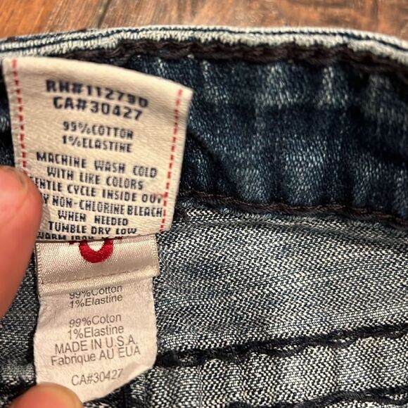 True Religion made in USA Johnny super t size 24 by 33 jeans chunky stitching - Picture 6 of 11